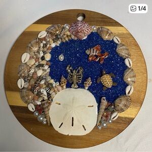 Ocean-Themed Decorative Wall Decor 12 inch round Handmade